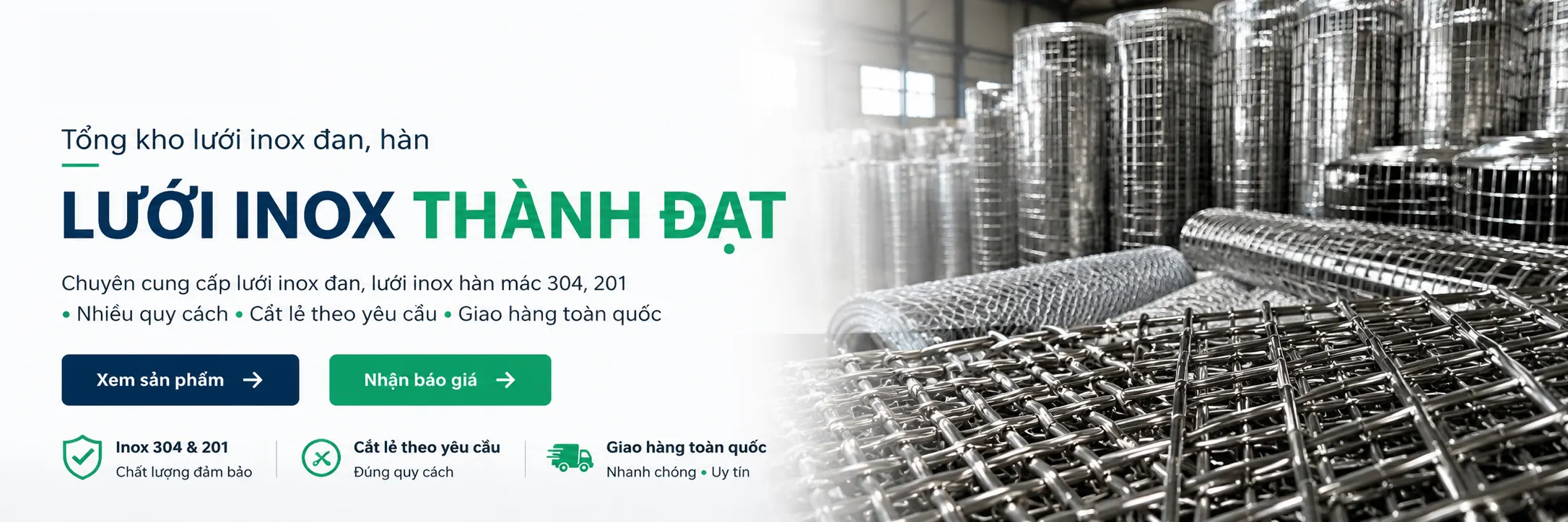 banner giới thiệu lưới inox thành đạt