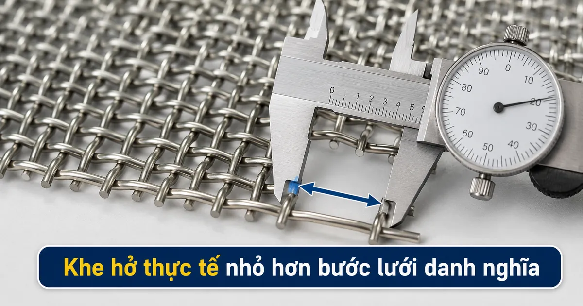 bảng quy đổi mesh và cách đối chiếu mesh với đường kính sợi lưới inox
