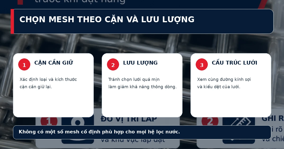 Lưới inox lọc nước nên chọn inox 304 hay 316 và bao nhiêu mesh? 3 Cách chọn mesh lưới inox lọc nước theo cặn và lưu lượng