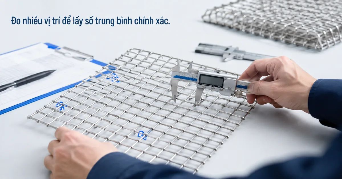Cách đo mắt lưới inox và đường kính sợi chính xác trước khi đặt hàng 2 cách đo mắt lưới inox bằng thước cặp và kiểm tra đường kính sợi
