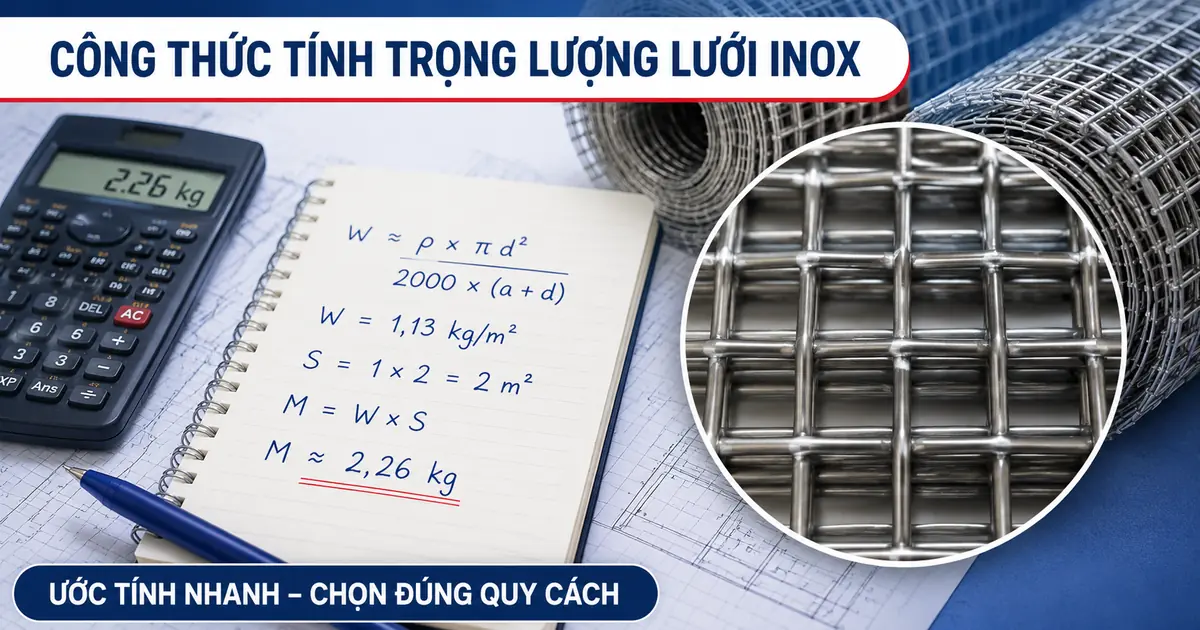 Cách tính trọng lượng lưới inox theo khổ, mắt lưới và đường kính sợi 2 cách tính trọng lượng lưới inox theo khổ mắt lưới và đường kính sợi