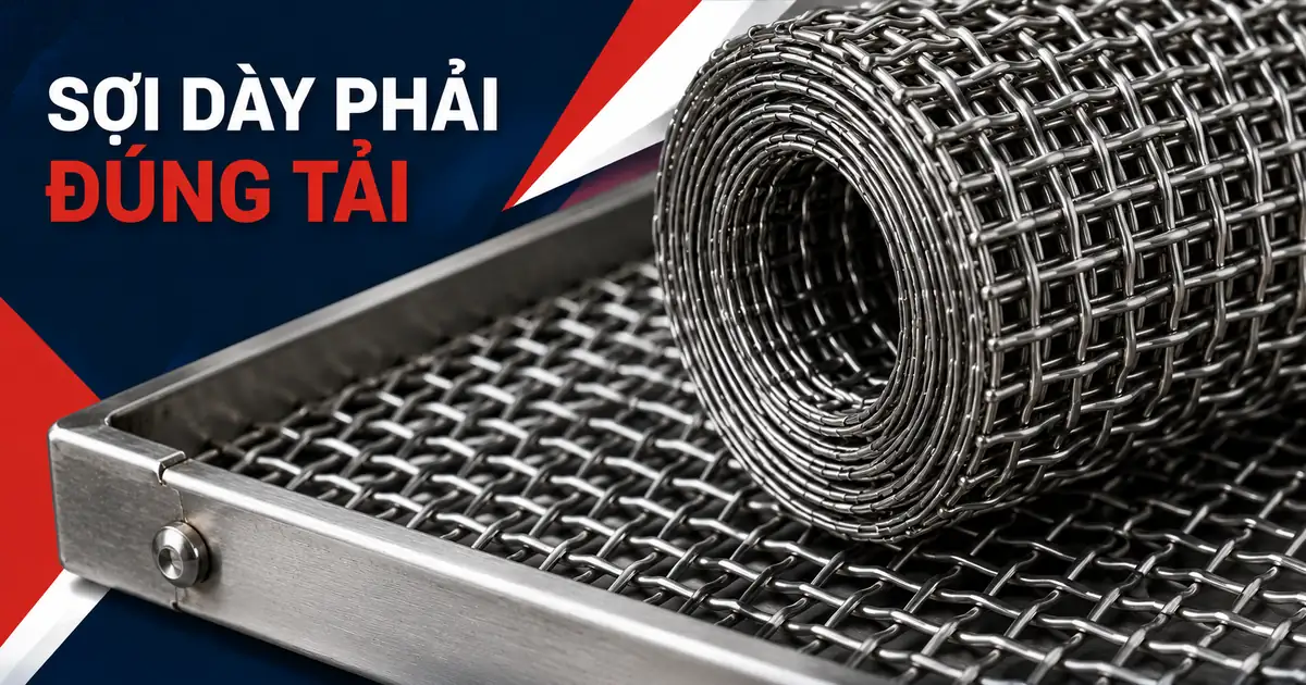 Lưới inox sàng cát nên chọn kích thước ô và độ dày sợi thế nào? 3 Đối chiếu độ dày sợi và độ ổn định của mặt sàng inox
