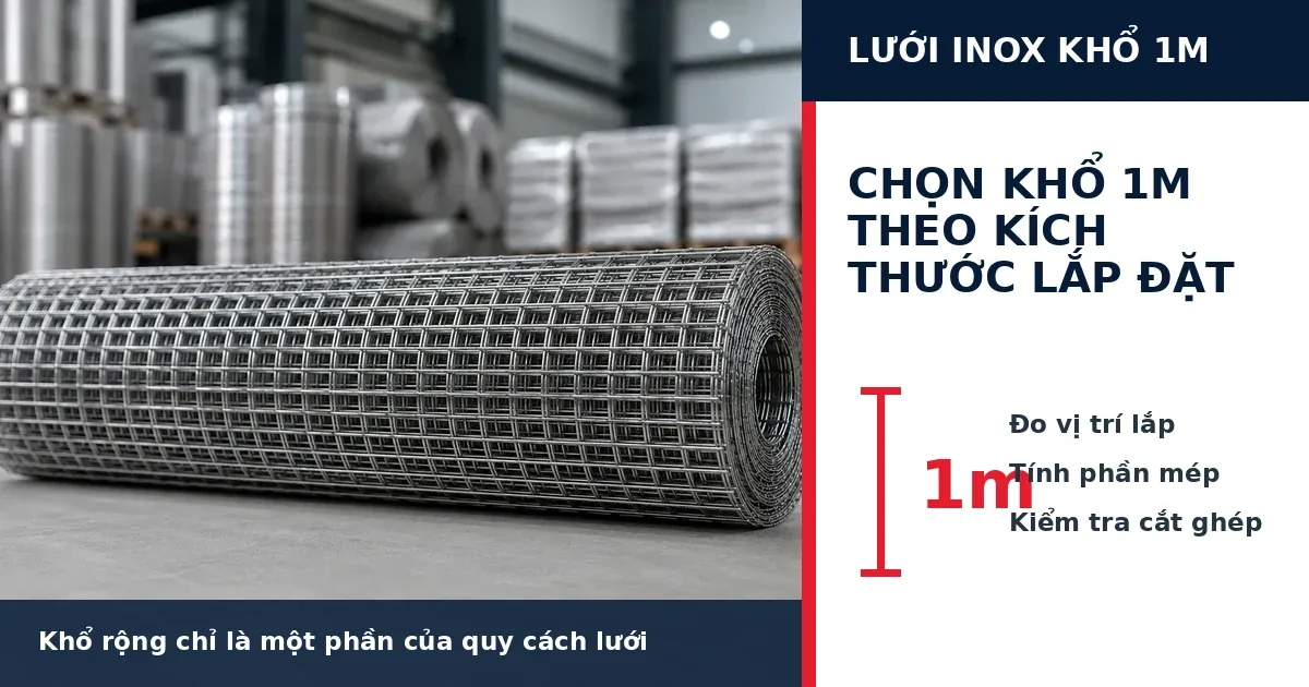 Chọn lưới inox khổ 1m theo kích thước vị trí lắp đặt