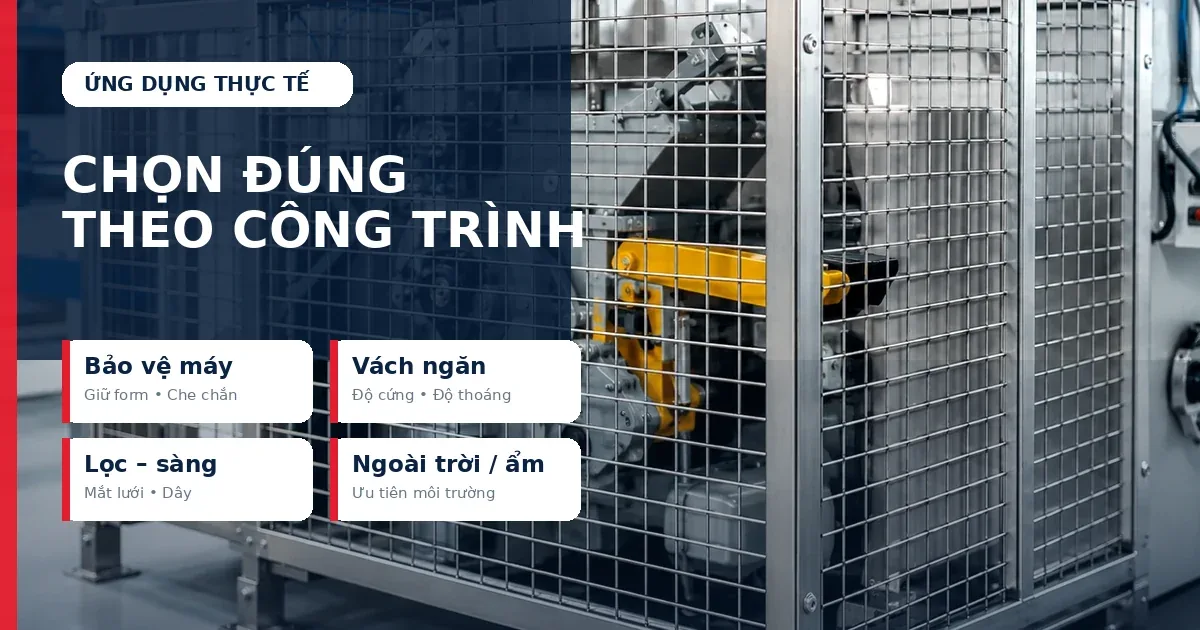 Lưới inox tấm: Quy cách phổ biến và cách chọn theo công trình 3 Cách chọn lưới inox tấm theo môi trường và yêu cầu công trình