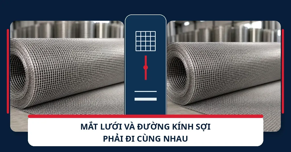Lưới inox sàng: Cách chọn mắt lưới và đường kính sợi phù hợp 3 Đường kính sợi và độ thoáng của lưới dùng cho sàng