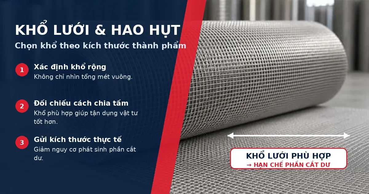 Khổ lưới và hao hụt vật tư khi báo giá lưới inox đan