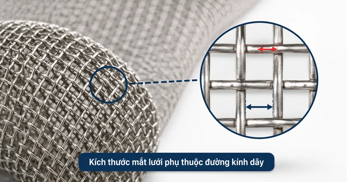 lưới inox 100 mesh dùng cho ứng dụng lọc mịn