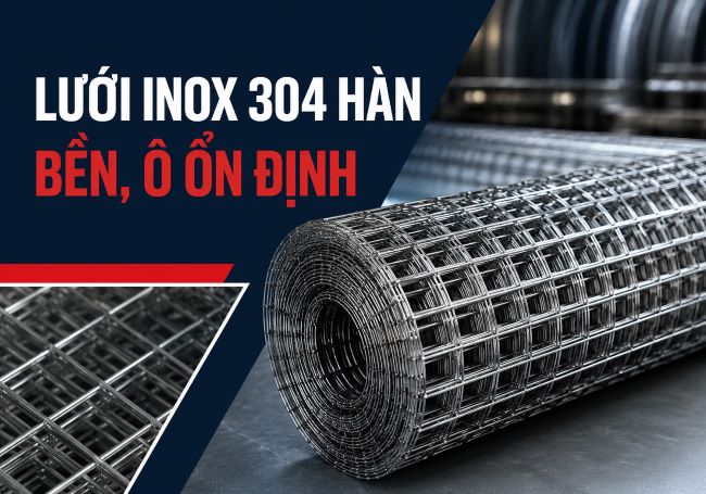 Lưới inox 304 hàn: Độ bền, kích thước ô và ứng dụng phù hợp 1 luoi inox 304 han do ben va ung dung