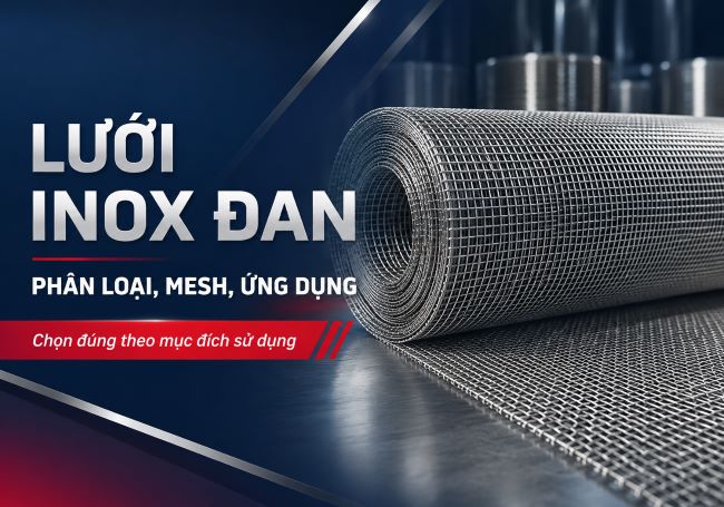 Lưới inox đan là gì? Phân loại, quy cách mesh và ứng dụng thực tế 1 luoi inox dan phan loai mesh ung dung