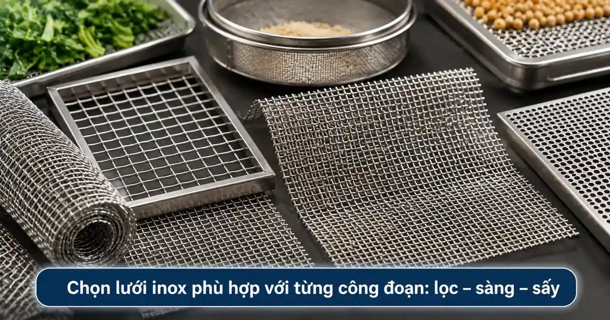 Lưới inox ngành thực phẩm: Các ứng dụng lọc, sàng và sấy phổ biến 3 Khay sấy sử dụng lưới inox với bề mặt thoáng để đỡ nguyên liệu
