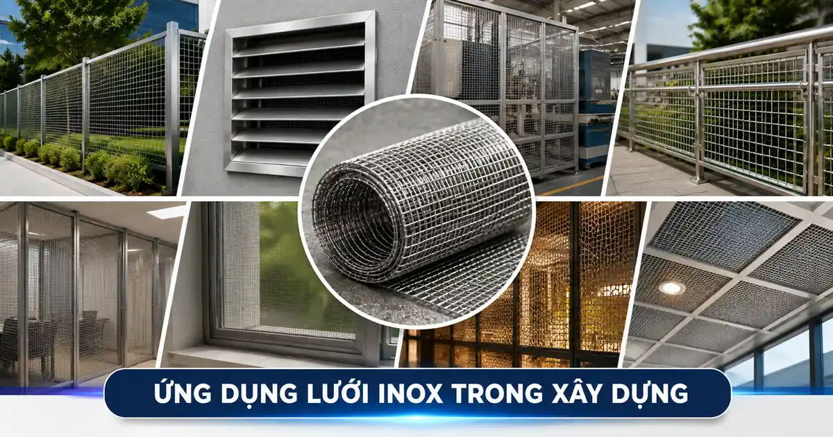 Lưới inox trong xây dựng được sử dụng vào những hạng mục nào? 2 lưới inox trong xây dựng cho hạng mục che chắn và thông gió