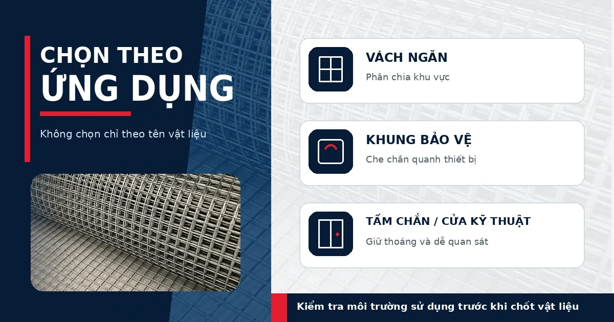 Lưới inox 201 hàn: Quy cách, ứng dụng và lưu ý khi chọn 3 Ứng dụng lưới hàn inox 201 cho vách ngăn và khung bảo vệ
