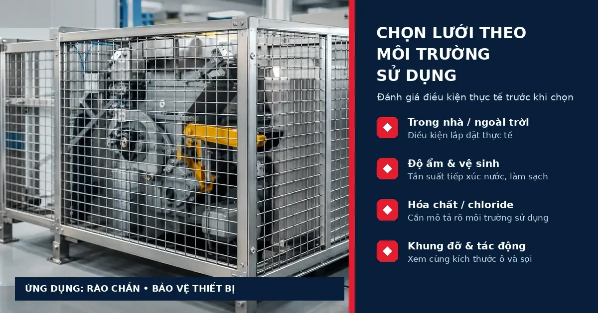 Lưới inox 304 hàn: Độ bền, kích thước ô và ứng dụng phù hợp 3 Ứng dụng lưới inox 304 hàn cho rào chắn và bảo vệ thiết bị