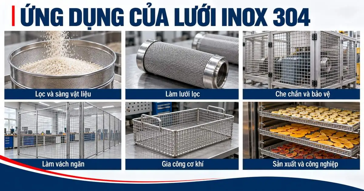 Ứng dụng lưới inox 304
