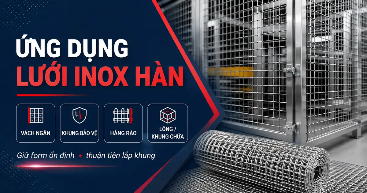 Ứng dụng lưới inox hàn làm vách ngăn và khung bảo vệ